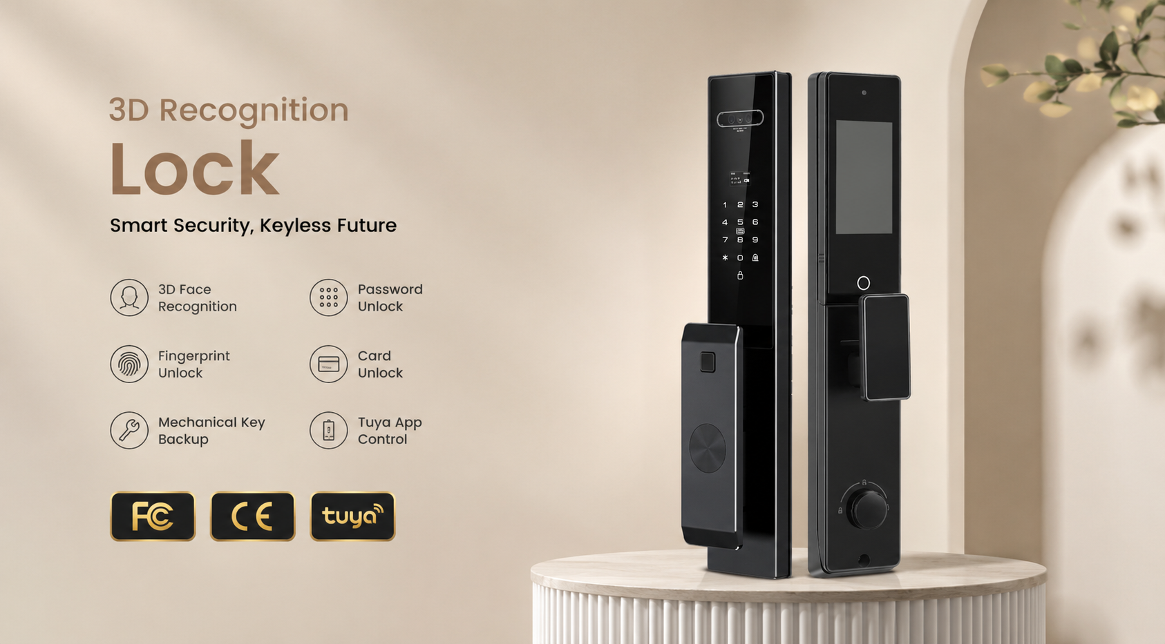 3D recognition smart lock product presentation